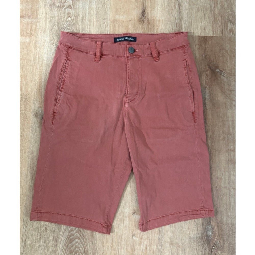 Mavi Jeans Men's Mike Flat Front Chino Shorts Coral Size 28 NWOT Twill